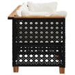 Pemberly Row Contemporary 3 Pcs Garden Sofa Set in Black And Cream
