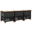 Pemberly Row Contemporary 3 Pcs Garden Sofa Set in Black And Cream