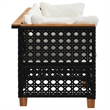 Pemberly Row Contemporary 3 Pcs Garden Sofa Set in Black And Cream