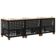 Pemberly Row Contemporary 3 Pcs Garden Sofa Set in Black & Cream/White