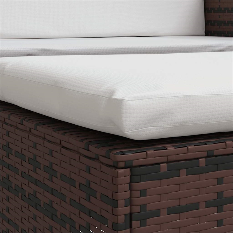 Pemberly Row 2-Seater Modular PE Rattan Outdoor Furniture Set in Brown