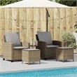 Pemberly Row Contemporary Garden Sofa Set in Beige And Light Gray