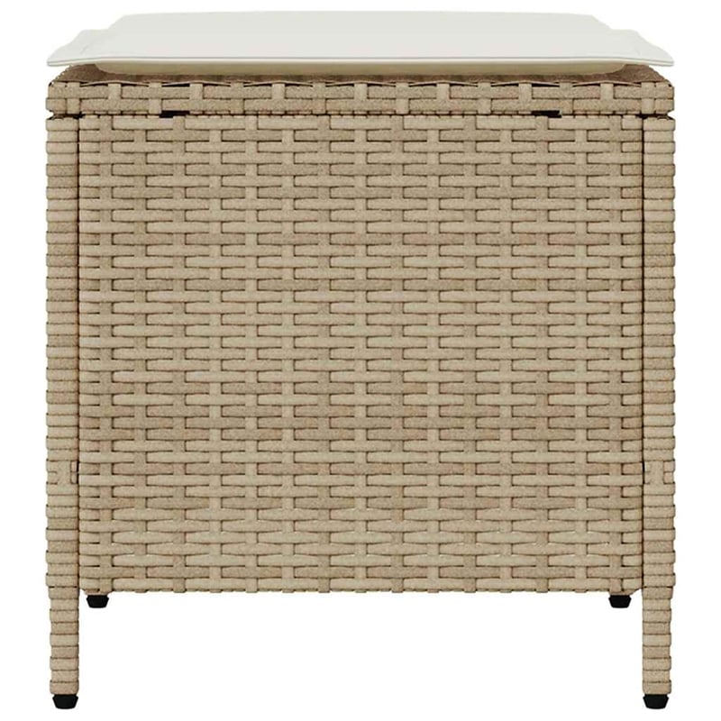 Pemberly Row Standard PE Rattan And Powder-Coated Steel Garden Sofa Set in Beige