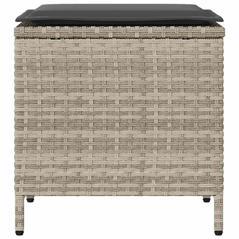 Pemberly Row Medium Rattan And Powder-Coated Steel Garden Sofa Set in Light Gray