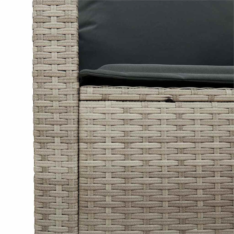 Pemberly Row Medium Rattan And Powder-Coated Steel Garden Sofa Set in Light Gray