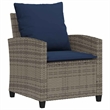 Pemberly Row Rattan And Powder-Coated Steel Garden Sofa Set - Gray & Navy Blue