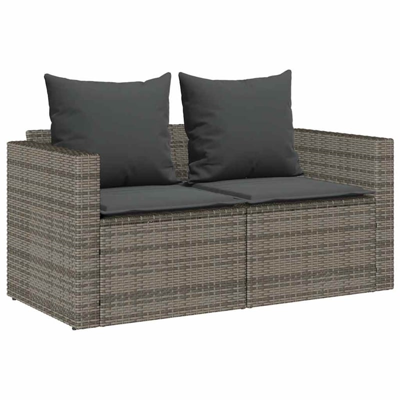 Pemberly Row Contemporary Garden Sofa Set in Gray And Dark Gray