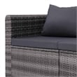 Pemberly Row Set of 2 PE Rattan Garden Sofa Set With Detachable Design in Gray