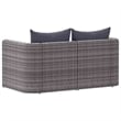 Pemberly Row Set of 2 PE Rattan Garden Sofa Set With Detachable Design in Gray