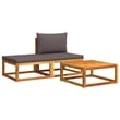Pemberly Row 3 Pcs Acacia Wood And Rope Garden Sofa Set With Cushions