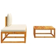 Pemberly Row 3 Pcs Acacia Wood And Rope Garden Sofa Set With Cushions