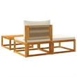 Pemberly Row 3 Pcs Acacia Wood And Rope Garden Sofa Set With Cushions