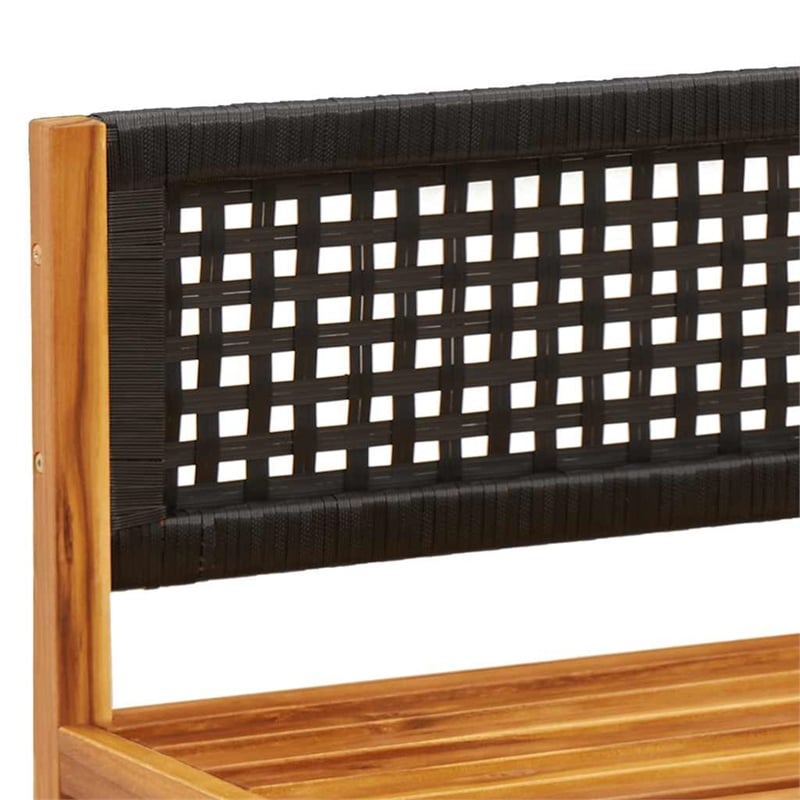 Pemberly Row Solid Acacia Wood Modular Garden Sofa Set in Black
