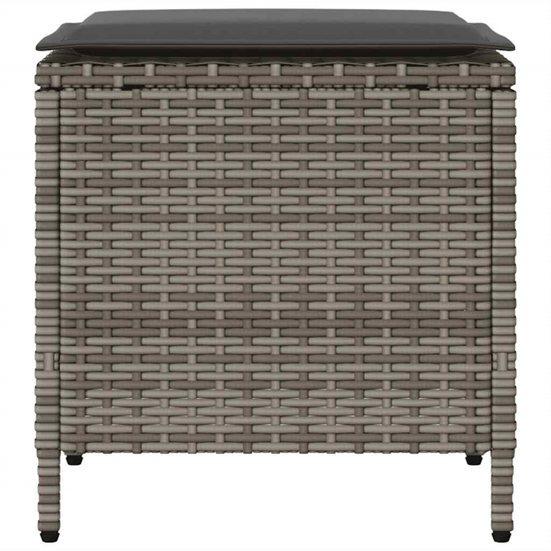 Pemberly Row Large PE Rattan Garden Sofa Set With Removable Covers in Gray