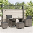 Pemberly Row Large PE Rattan Garden Sofa Set With Removable Covers in Gray