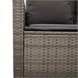 Pemberly Row Large PE Rattan Garden Sofa Set With Removable Covers in Gray