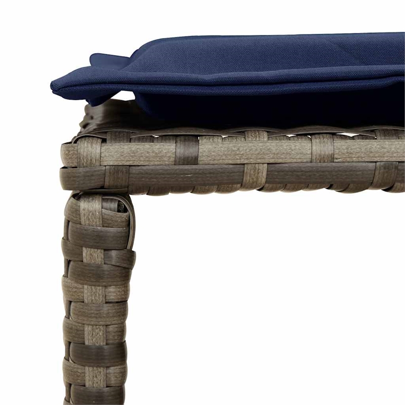 Pemberly Row 5 Pcs Stackable Poly Rattan Patio Sofa Set With Cushions in Gray