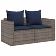 Pemberly Row 5 Pcs Stackable Poly Rattan Patio Sofa Set With Cushions in Gray