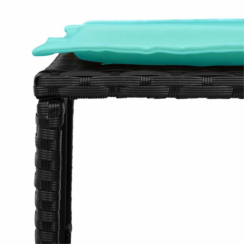 Pemberly Row 5 Pcs Stackable Poly Rattan Patio Sofa Set With Cushions in Black