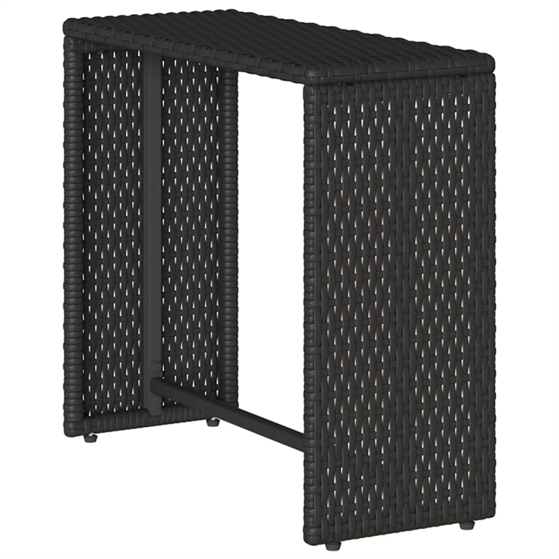 Pemberly Row 5 Pcs Stackable Poly Rattan Patio Sofa Set With Cushions in Black