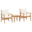 Pemberly Row 3 Pcs Solid Acacia Wood Garden Sofa Set in Cream And White