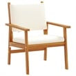 Pemberly Row 3 Pcs Solid Acacia Wood Garden Sofa Set in Cream And White