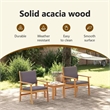 Pemberly Row 3 Pcs Solid Acacia Wood Garden Sofa Set in Anthracite