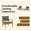 Pemberly Row 3 Pcs Solid Acacia Wood Garden Sofa Set in Anthracite