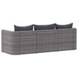 Pemberly Row Contemporary 3 Pcs Poly Rattan Garden Sofa Set in Gray