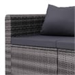 Pemberly Row Contemporary 3 Pcs Poly Rattan Garden Sofa Set in Gray