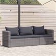 Pemberly Row Contemporary 3 Pcs Poly Rattan Garden Sofa Set in Gray