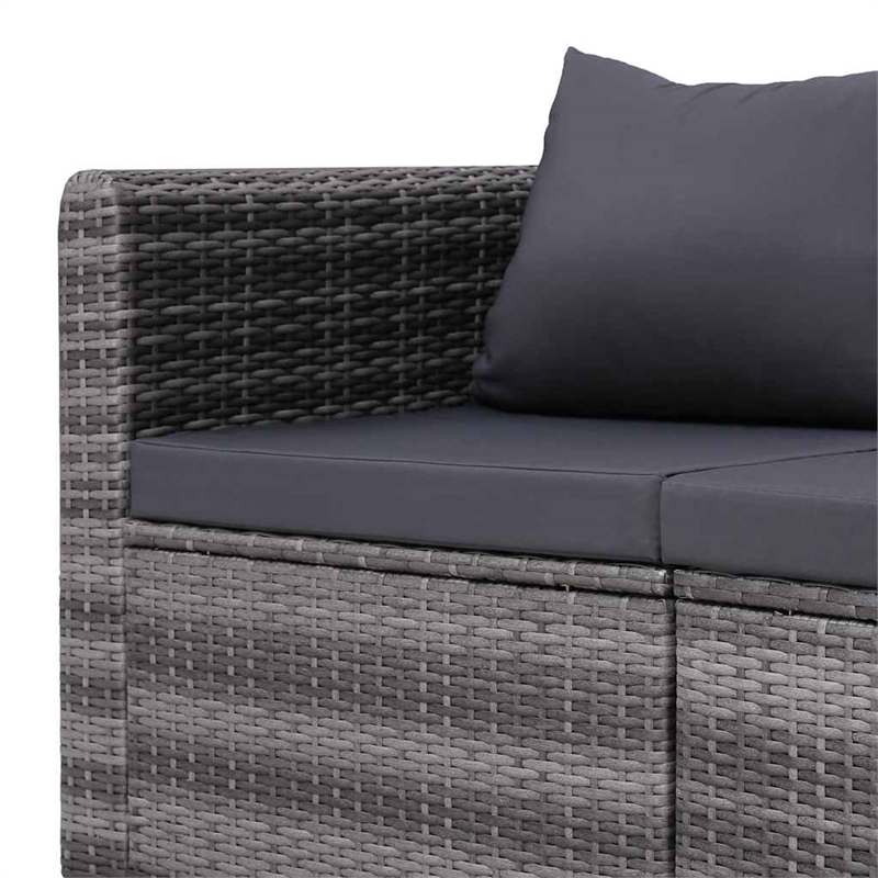Pemberly Row Synthetic Poly Rattan 4 Pcs Garden Sofa Set in Gray