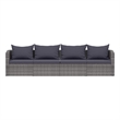Pemberly Row Synthetic Poly Rattan 4 Pcs Garden Sofa Set in Gray