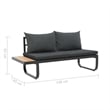 Pemberly Row Set of 2 Medium Modular Aluminum Sofa Set in Anthracite