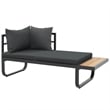 Pemberly Row Set of 2 Medium Modular Aluminum Sofa Set in Anthracite