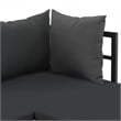 Pemberly Row Set of 2 Medium Modular Aluminum Sofa Set in Anthracite