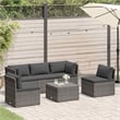 Pemberly Row Large Poly Rattan And Powder-Coated Steel Sofa Set in Gray
