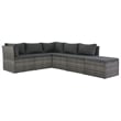 Pemberly Row Large Poly Rattan And Powder-Coated Steel Sofa Set in Gray