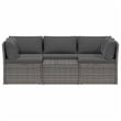 Pemberly Row Large Poly Rattan And Powder-Coated Steel Sofa Set in Gray