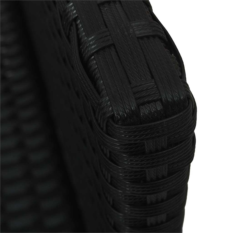 Pemberly Row Standard Poly Rattan And Powder-Coated Steel Sofa Set in Black