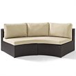 Pemberly Row 2-Piece Wicker Curved Patio Sofa Set in Brown/Sand