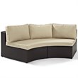 Pemberly Row 2-Piece Wicker Curved Patio Sofa Set in Brown/Sand
