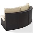 Pemberly Row 2-Piece Wicker Curved Patio Sofa Set in Brown/Sand