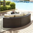 Pemberly Row 2-Piece Wicker Curved Patio Sofa Set in Brown/Sand