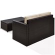 Pemberly Row 2-Piece Wicker Patio Sofa Set in Brown and Sand