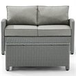 Pemberly Row Modern 2-Piece Resin Wicker Patio Sofa Set in Gray