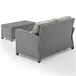 Pemberly Row Modern 2-Piece Resin Wicker Patio Sofa Set in Gray