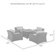 Pemberly Row 5-Piece Outdoor Wicker Chair Set with Fire Table in Mist