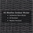 Pemberly Row 5-Piece Outdoor Wicker Chair Set with Fire Table in Mist