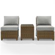 Pemberly Row 3 -Piece Wicker / Rattan Outdoor Chair Set in Gray/Brown
